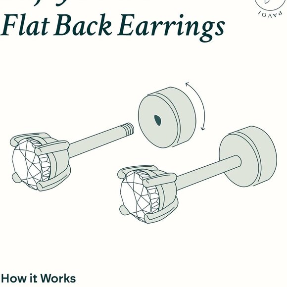 Gold Plated Dainty Bow & Celestial Flatback Earrings for Women with Cubic Zircon - Picture 5 of 6